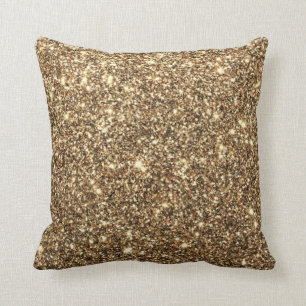 Gold glitter, shiny and sparkling throw pillow