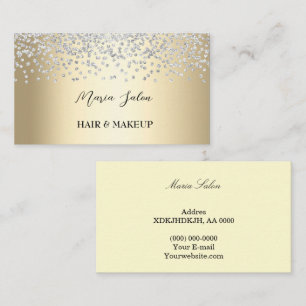 Gold glitter Silve  watercolor Business Card