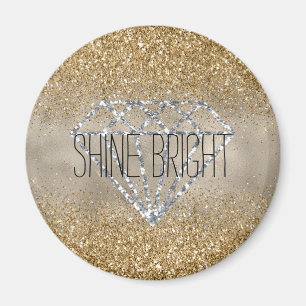 Gold Glitter Silver Diamond Shine Bright Magnet