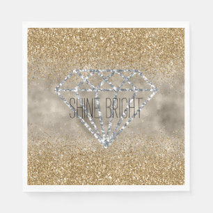 Gold Glitter Silver Diamond Shine Bright Napkin