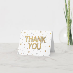 Gold Glitter Silver Foil Print Confetti Thank You