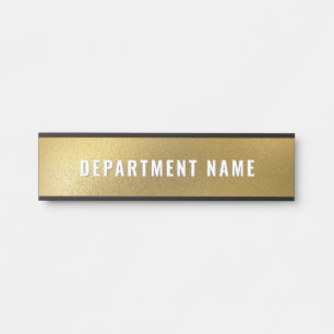 Gold Glitter Simple Department Name Door Sign