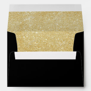 Gold Glitter Simple Modern Black & Gold Luxury Envelope