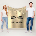 Gold Glitter Sparkle Eyelashes Monogram Name
