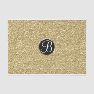 Gold Glitter Sparkle Glam Monogram Initial Custom Tissue Paper