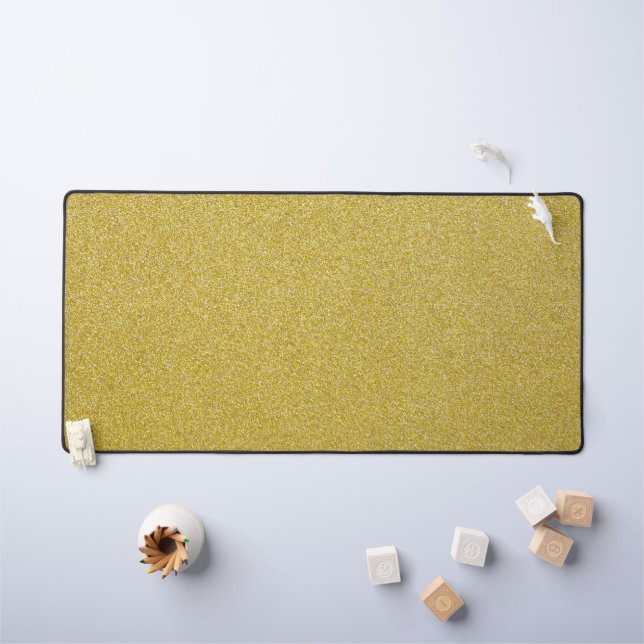 Gold Glitter, Sparkle, Glitter Background Desk Mat (Kids Table)