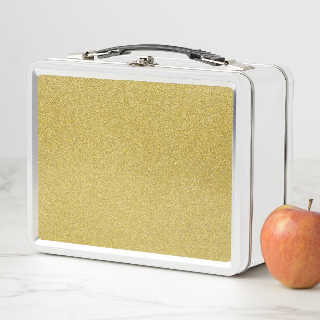 Gold Glitter, Sparkle, Glitter Background Metal Lunch Box (In Situ)