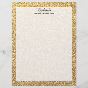 Gold Glitter Sparkle Pattern Background Letterhead