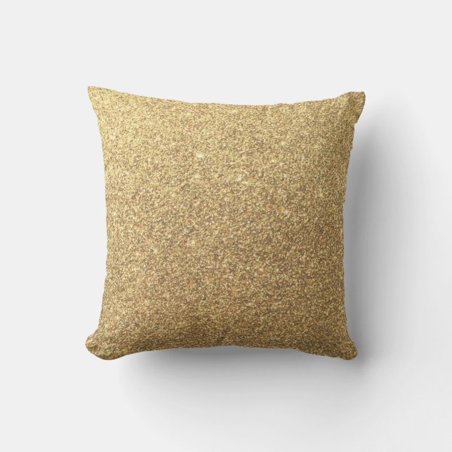Gold Glitter Sparkle Pattern Background Throw Pillow (Front)