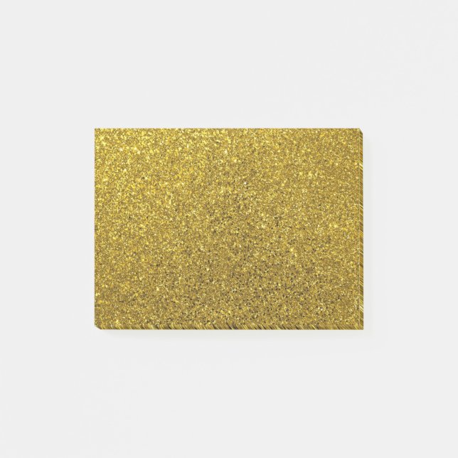 gold glitter sparkle school work post it notes (Front)