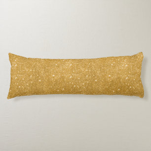 Gold Glitter Sparkles Body Pillow