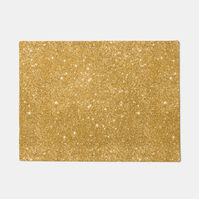 Gold Glitter Sparkles Doormat (Front)