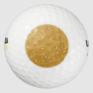 Gold Glitter Sparkles Golf Balls
