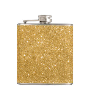 Gold Glitter Sparkles Hip Flask