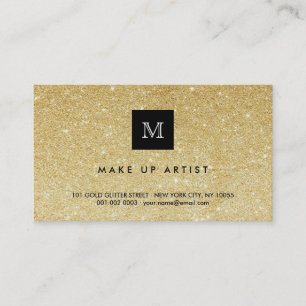 Gold Glitter Sparkles Modern Hip Chic Profile Card
