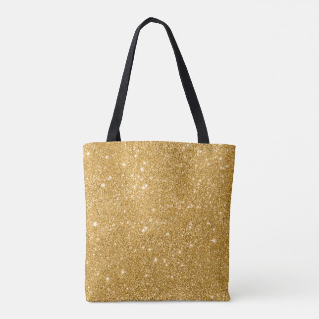 Gold Glitter Sparkles Tote Bag (Back)