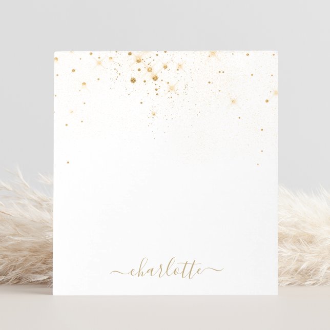 Gold Glitter Sparkly Elegant Glamourous Script Notepad (Creator Uploaded)