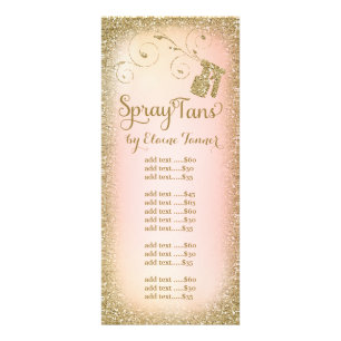 Gold Glitter Spray Tan Rack Card