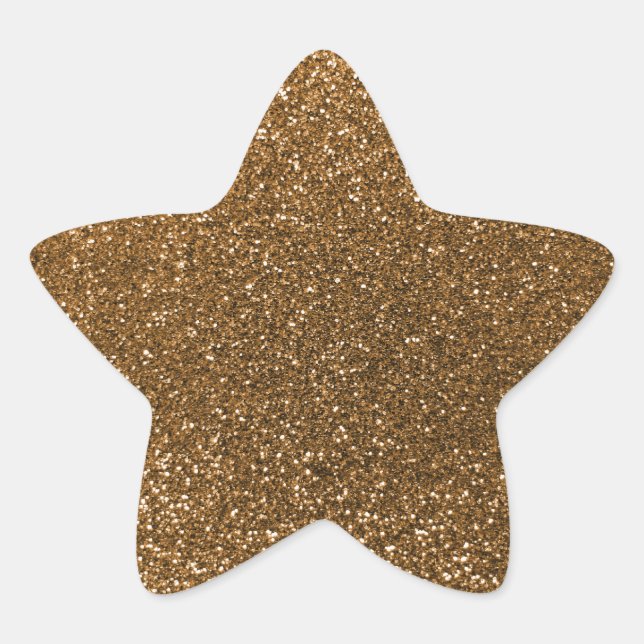 Gold glitter star sticker (Front)