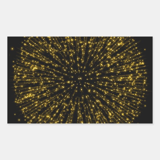 Gold Glitter Starburst Sunburst Firework Sparkle Sticker (Front)