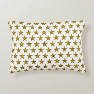 Gold glitter stars  accent pillow