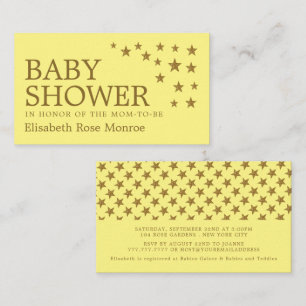 Gold Glitter Stars, Baby Shower Invitation