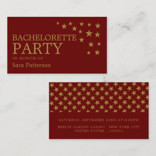 Gold Glitter Stars, Bachelorette Party Invitation
