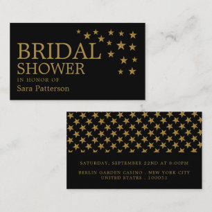 Gold Glitter Stars, Bridal Shower Ticket Invite