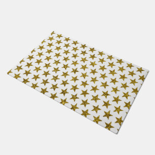 Gold glitter stars doormat