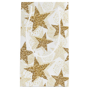 Gold Glitter Stars Gift Bag