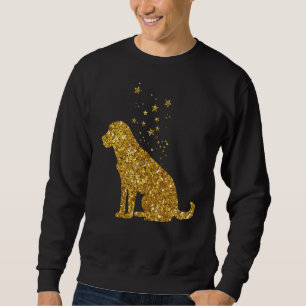 Gold Glitter Stars Labrador Retriever Sitting Sweatshirt