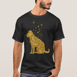 Gold Glitter Stars Labrador Retriever Sitting T-Shirt