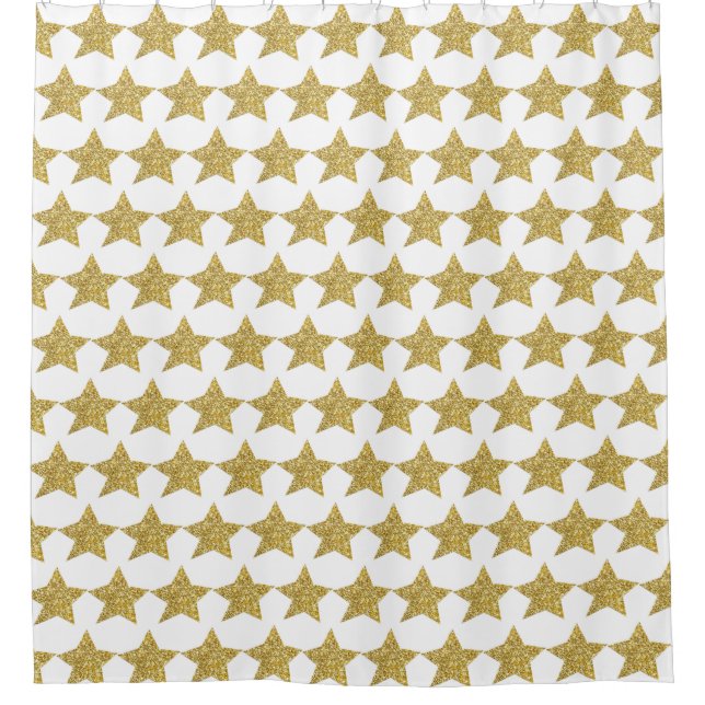 Gold Glitter Stars White (Front)