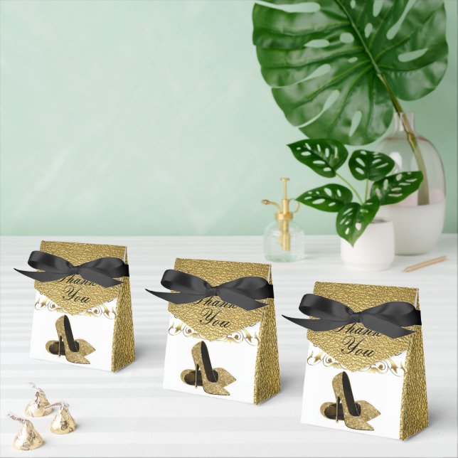 Gold Glitter Stiletto Heels  Favor Box (Multiple)