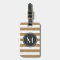 Gold Glitter Striped Black Monogram