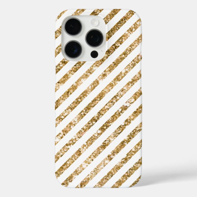 Gold Glitter Stripes Case-Mate iPhone Case (Back)