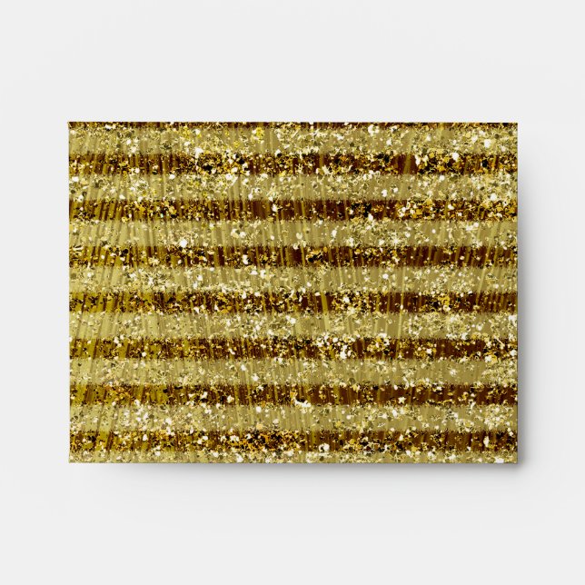 Gold Glitter Stripes Envelope (Front)