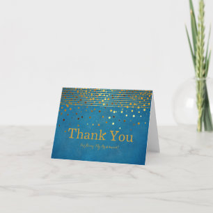 Gold Glitter Stripes For Being My Bridesmaid Thank Thank You Card