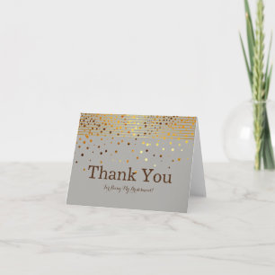 Gold Glitter Stripes For Being My Bridesmaid Thank Thank You Card