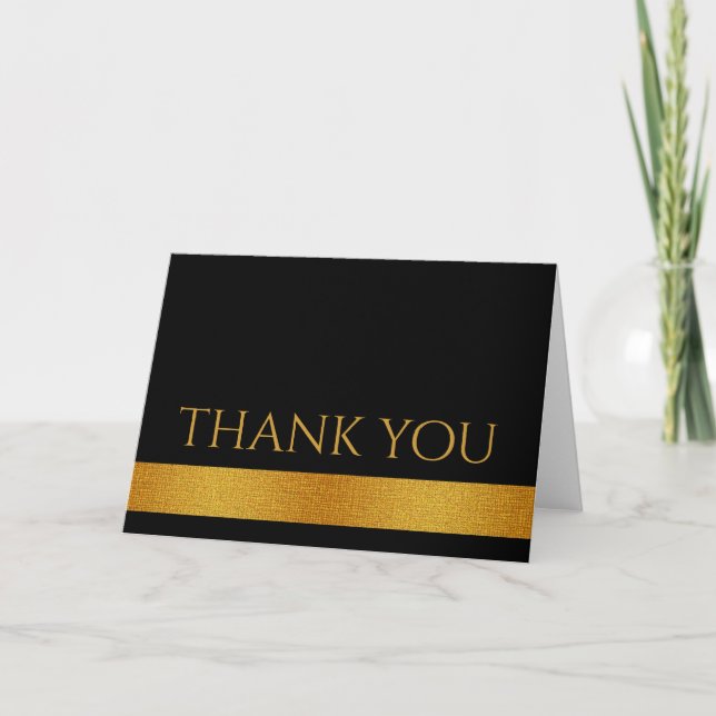 Gold Glitter Stripes Thank you for special day Card (Front)