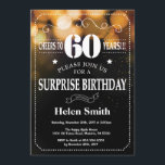 Gold Glitter Surprise 60th Birthday Invitation<br><div class="desc">Gold Glitter Surprise 60th Birthday Invitation. White Typography. Black and White Chalkboard Background. Adult Birthday. Male Men or Women Birthday. Kids Boy or Girl Lady Teen Teenage Bday Invite. 13th 15th 16th 18th 20th 21st 30th 40th 50th 60th 70th 80th 90th 100th. Any Age. For further customization, please click the...</div>