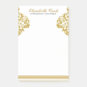 Gold Glitter Swirls & Stripes Post-it Notes