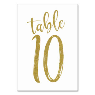Gold Glitter Table Number10 Number