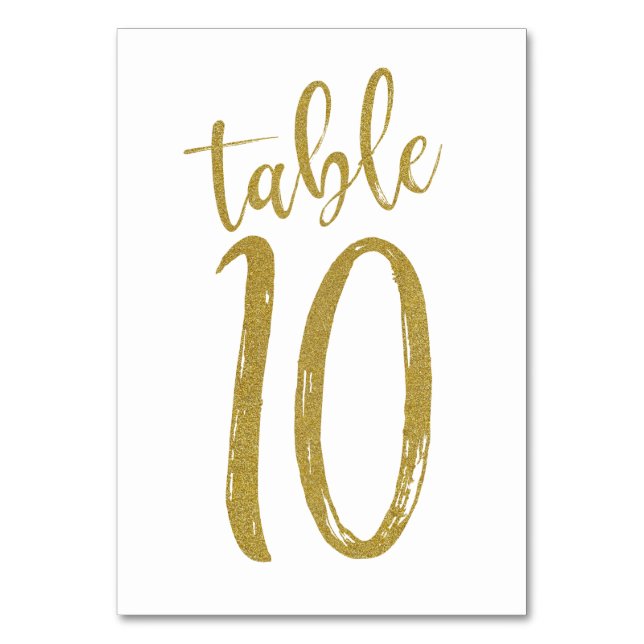 Gold Glitter Table Number10 Table Number (Front)