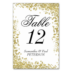Gold Glitter Table Number Card, 3.5" x 5"
