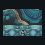 Gold Glitter Teal Agate Marble Diamonds  iPad Mini Cover<br><div class="desc">Gold Glitter Teal Agate Marble Diamonds</div>