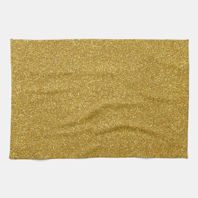 Gold Glitter Texture Kitchen Towel (Horizontal)