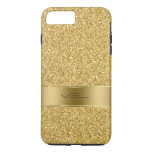 Gold Glitter Texture Monogrammed Case-Mate iPhone Case