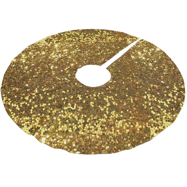 Gold Glitter Tree Skirt (Angled)