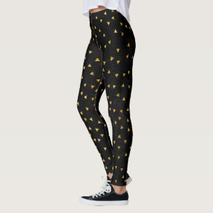 Gold Glitter Triangles Leggings